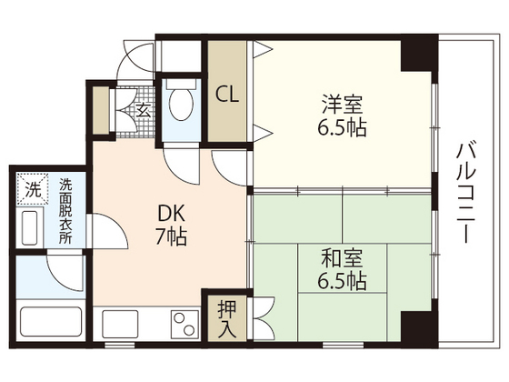 広島市中区宝町のマンションの間取り