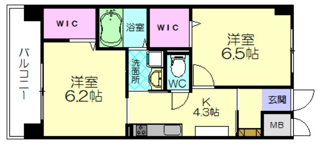 福岡市博多区金の隈のマンションの間取り