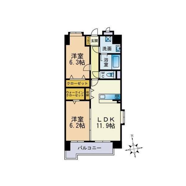 福岡市西区姪の浜のマンションの間取り