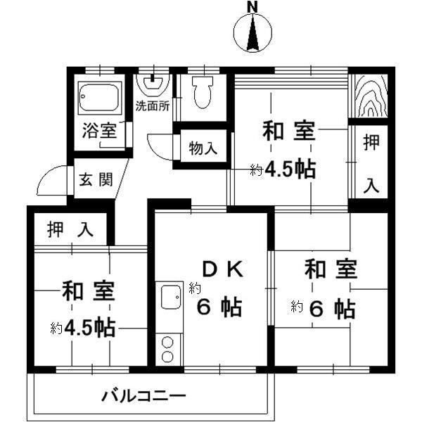 明舞第二団地　２号棟の間取り