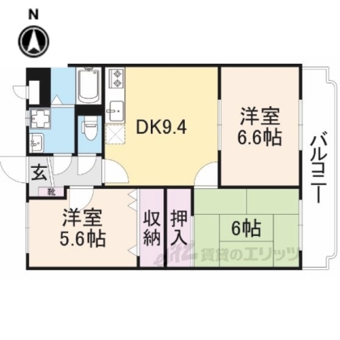 【桜井市安倍木材団地のマンションの間取り】