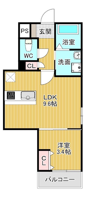 ヴィアンジュ中原東の間取り