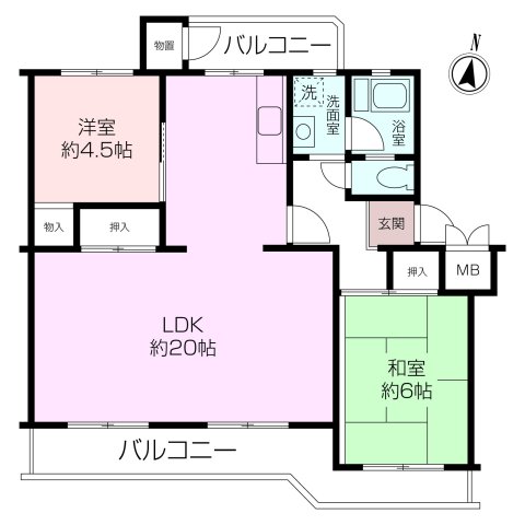 湘南長沢グリーンハイツ7-4号棟の間取り