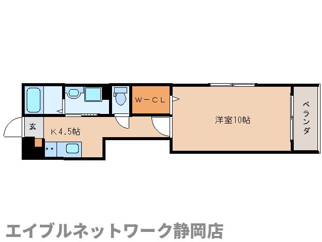 静岡市葵区安西のマンションの間取り