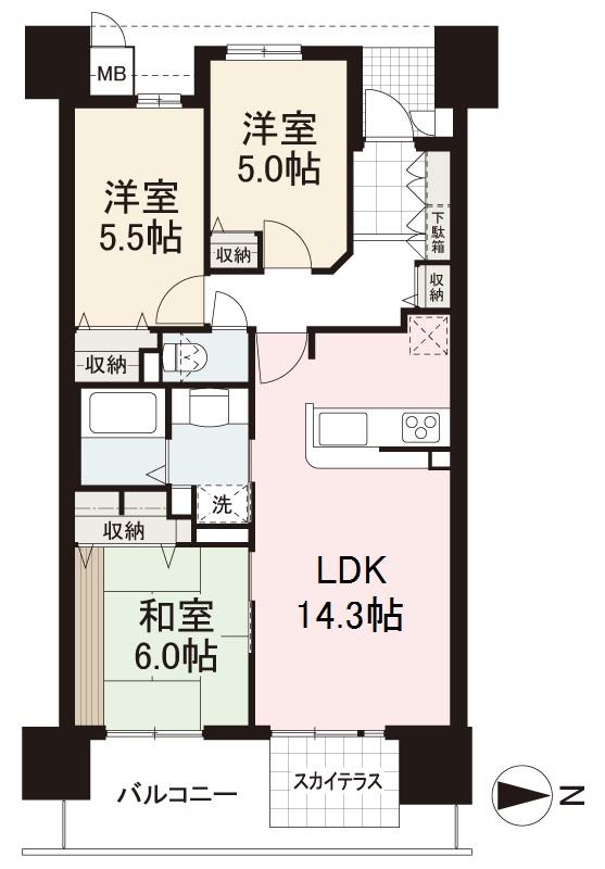 高松市寿町のマンションの間取り