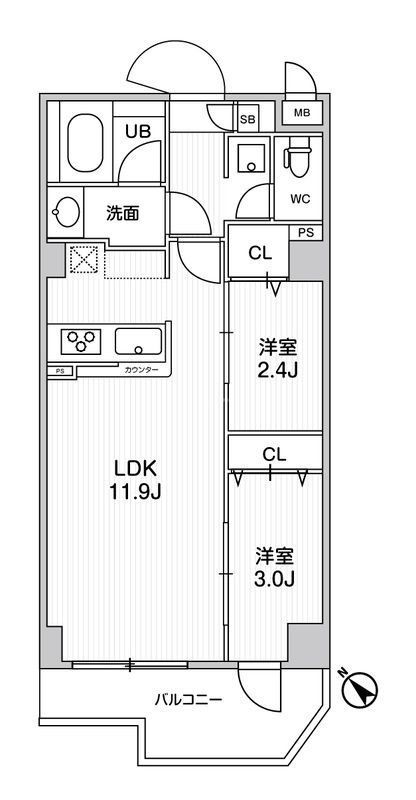 ドゥーエ曳舟の間取り