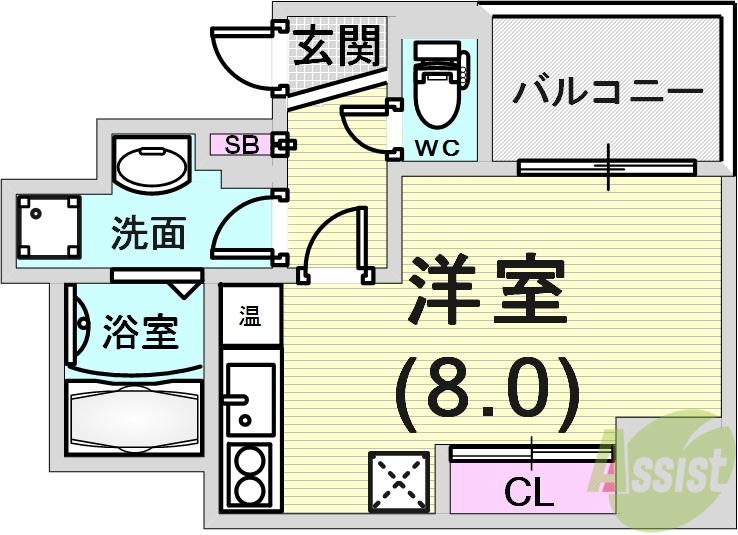 アスヴェル神戸元町IIの間取り