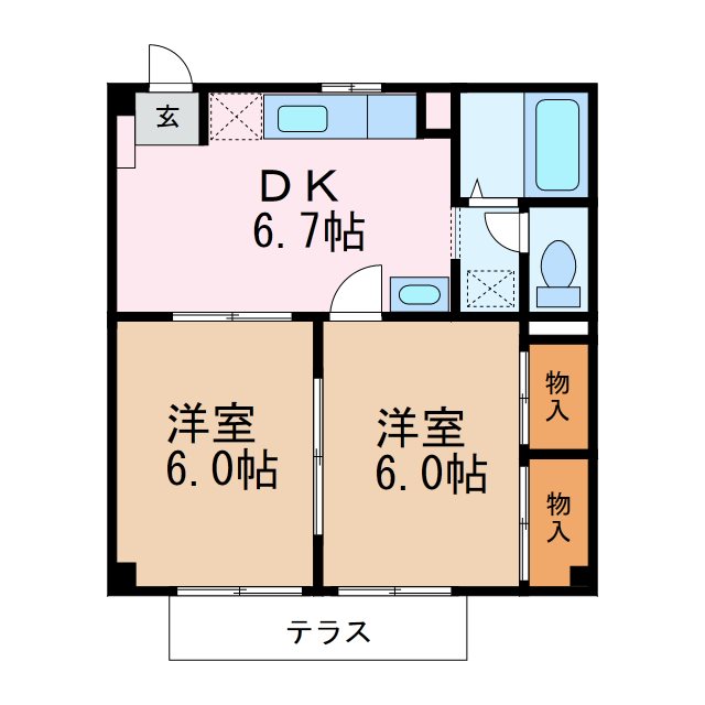 松本市大字里山辺のアパートの間取り