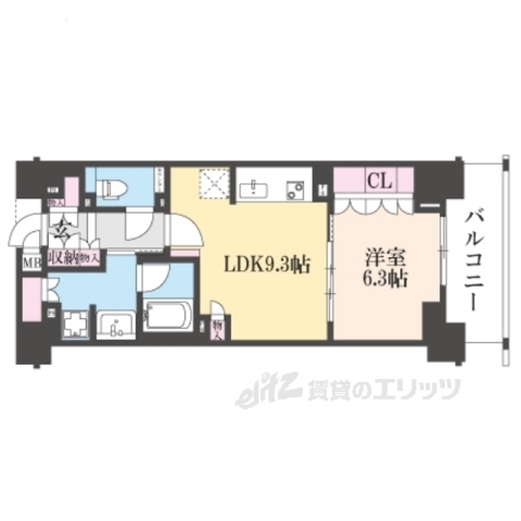 ジオ京都堀川三条の間取り