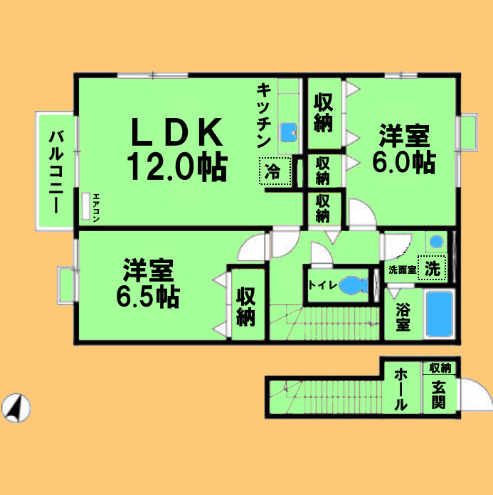 町田市小山町のアパートの間取り