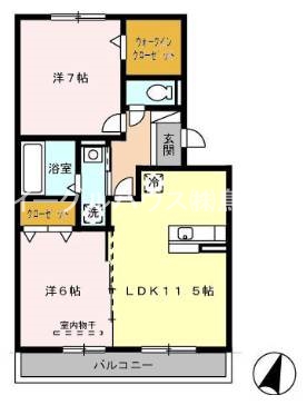 グラン・ドミール古賀B棟の間取り