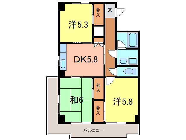 レジデンス横山の間取り