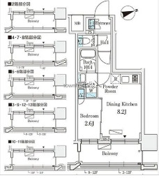 文京区湯島のマンションの間取り