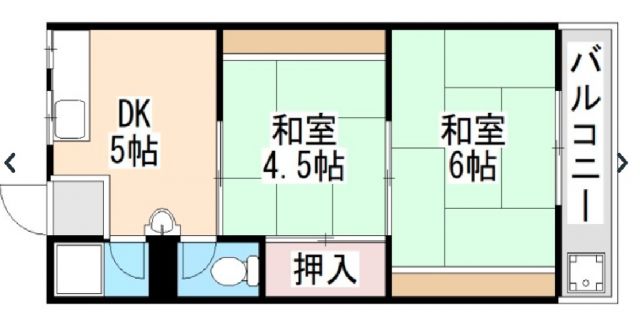 橿原市兵部町のアパートの間取り