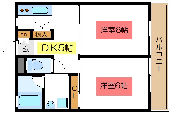 葛飾区高砂のアパートの間取り