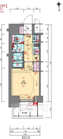 大阪市中央区神崎町のマンションの間取り