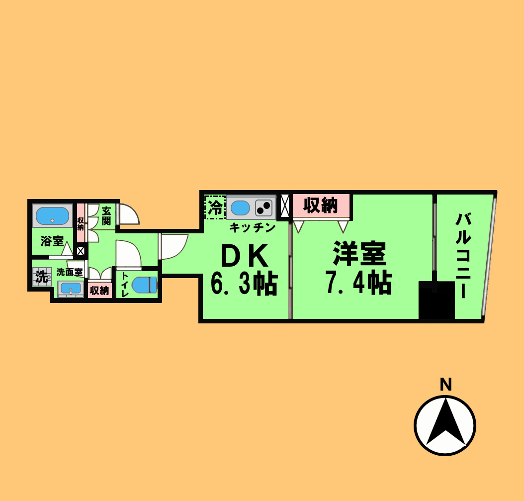 【名古屋市西区香呑町のマンションの間取り】