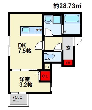 大野城市筒井のアパートの間取り