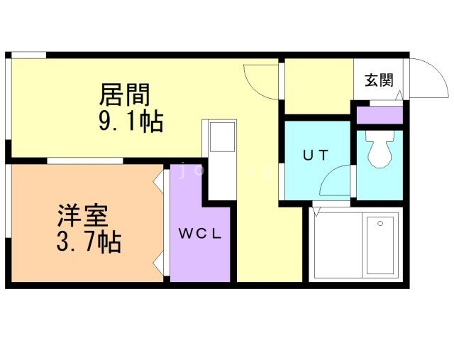 札幌市中央区南二条西のマンションの間取り