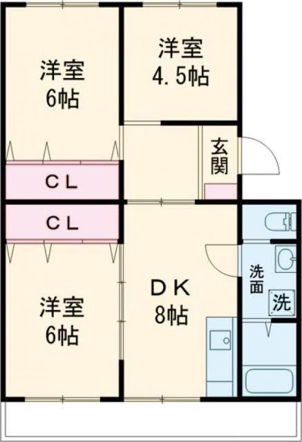 豊橋市牛川通のアパートの間取り