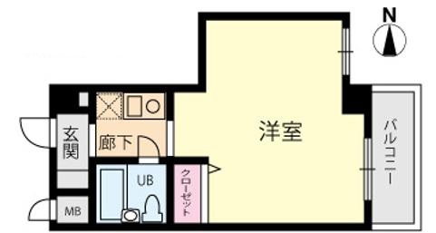 【神戸市灘区篠原中町のマンションの間取り】