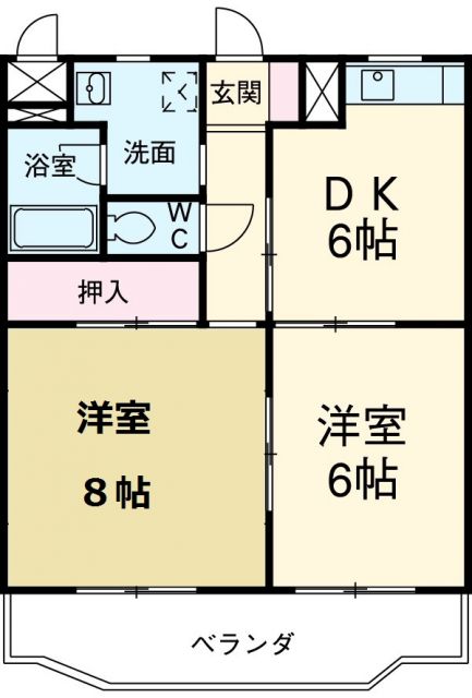 掛川市富部のマンションの間取り