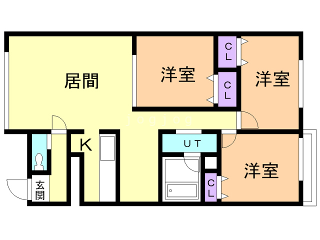 札幌市白石区川下一条のアパートの間取り