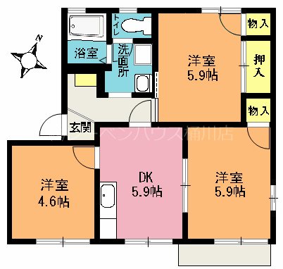 SHMアークガーデン桶川 Bの間取り