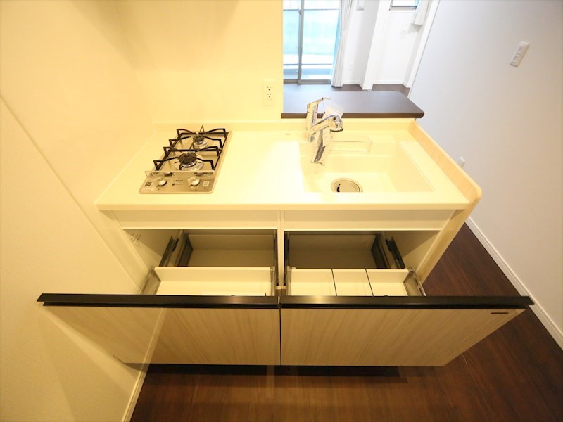 キッチン　システムキッチン（ガス2口コンロ付）カウンターキッチン