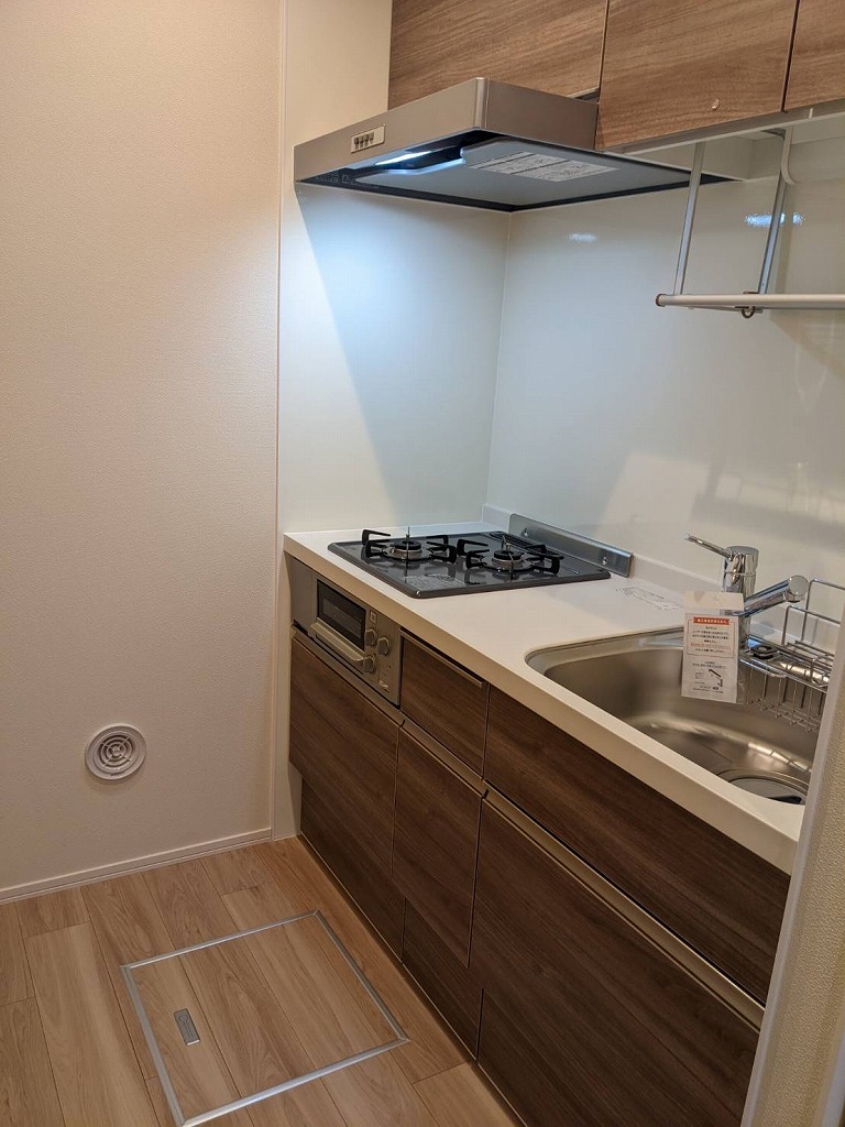 キッチン　グリル付き２口ガスコンロのキッチン