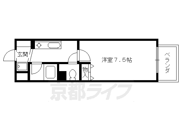 大晋メゾネ四条大宮の間取り写真