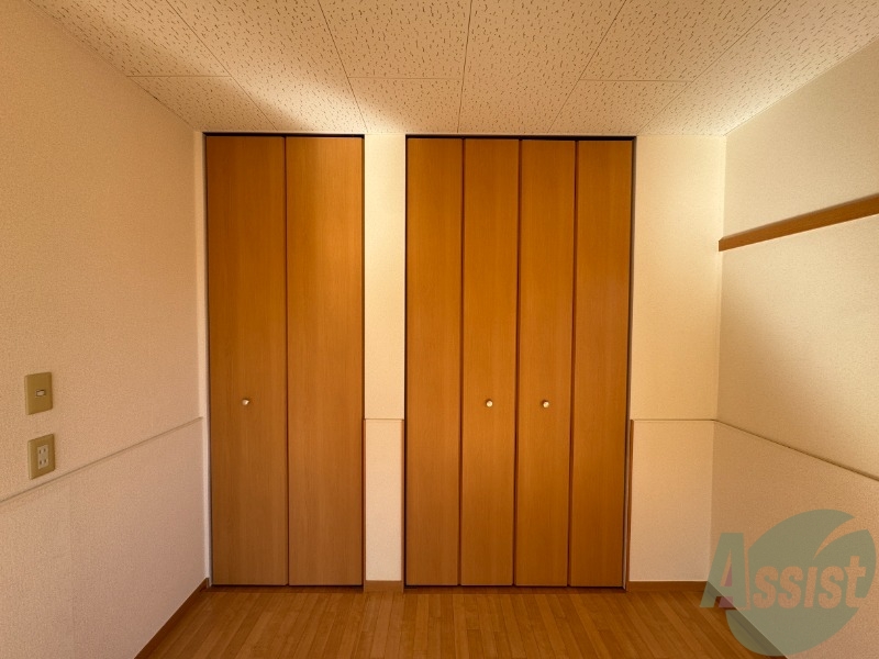 収納　洋室のクローゼット。広さは十分そうです。