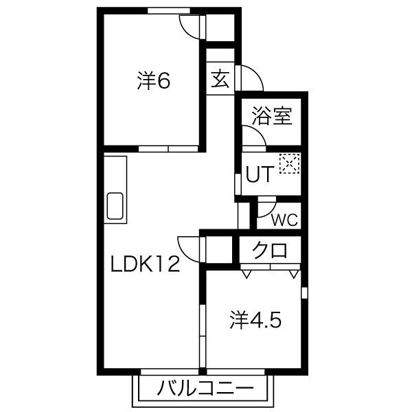 メゾン八社K A棟の間取り写真