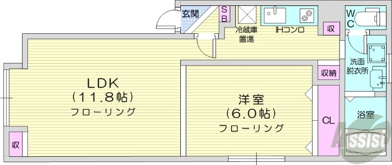地下鉄東西線 琴似駅 徒歩4分 4階建 築22年の間取り写真