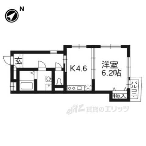 地下鉄烏丸線 北大路駅 徒歩9分 2階建 築18年の間取り写真