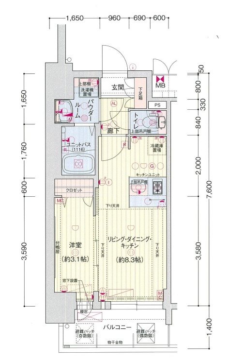 プレサンスSAKAEフロントの間取り写真