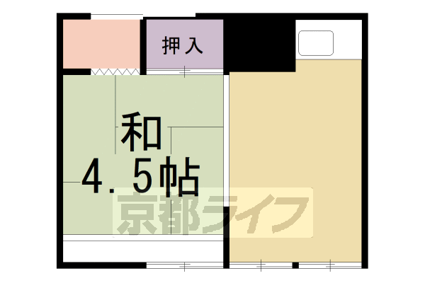 京都市左京区田中春菜町のアパートの間取り