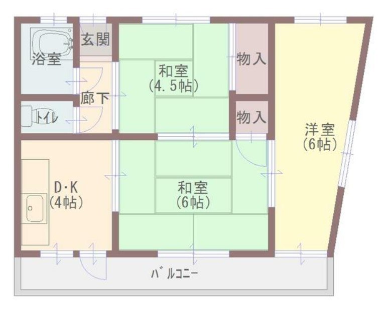 姫路市城北新町のマンションの間取り