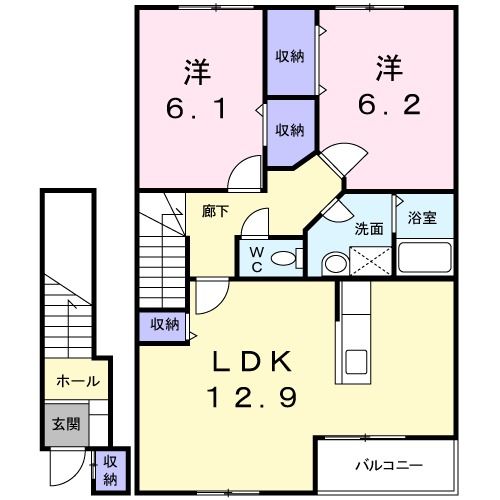 グラート鴨居花IIの間取り