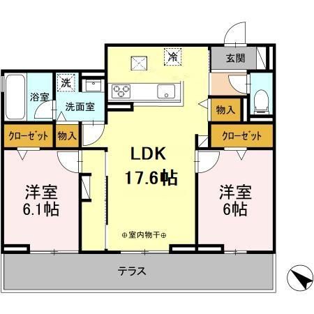 静岡市駿河区中田本町のアパートの間取り