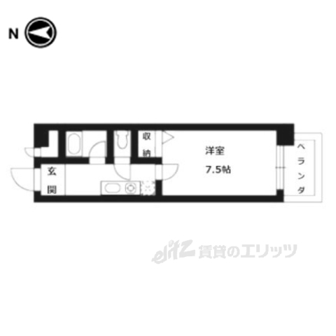 京都市右京区梅津尻溝町のマンションの間取り