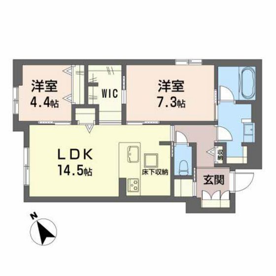 広島市西区三篠北町のアパートの間取り