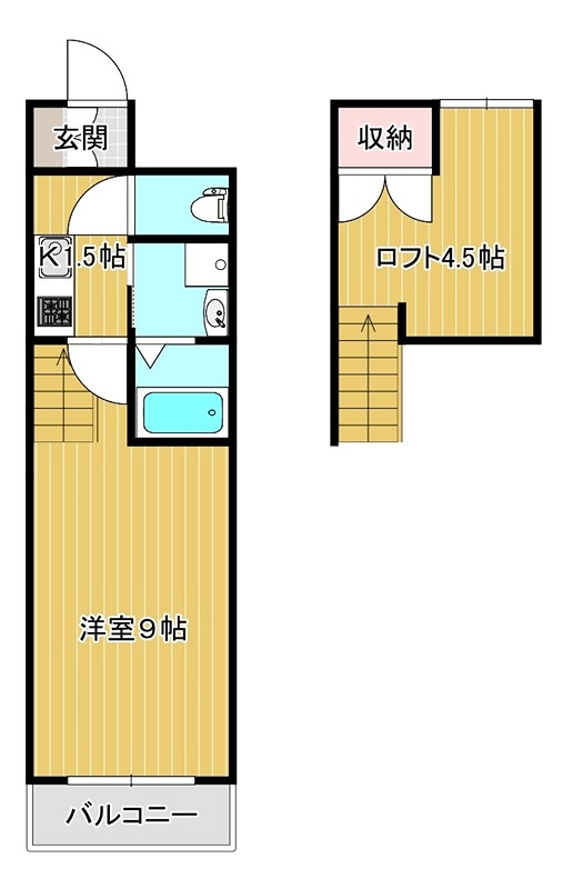 姫路市山野井町のアパートの間取り