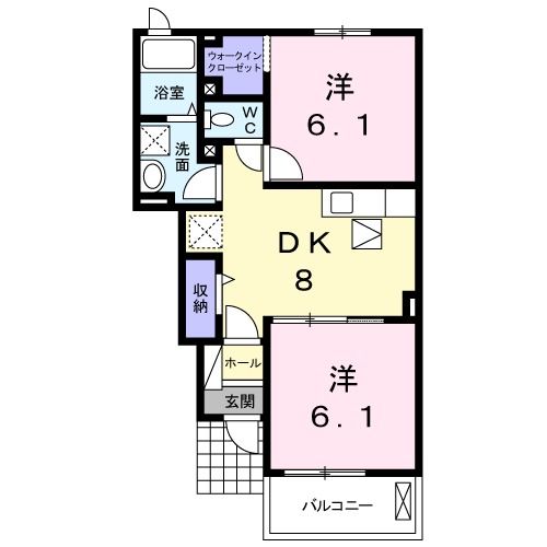 杵島郡江北町大字佐留志のアパートの間取り