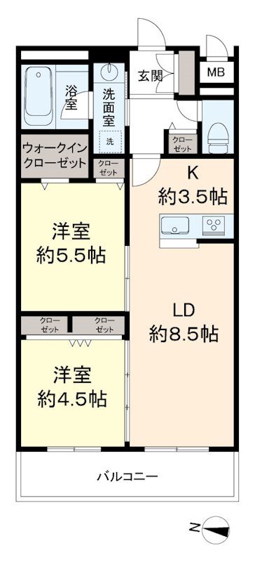 京王ラフィネ橋本テラスの間取り