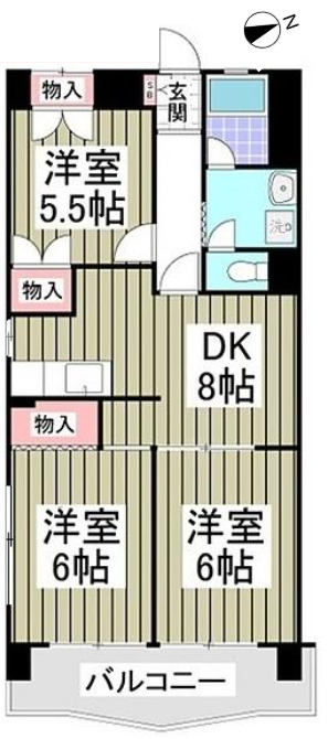 上尾市中妻のマンションの間取り