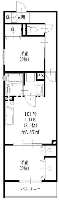 クリエオーレ観月橋の間取り