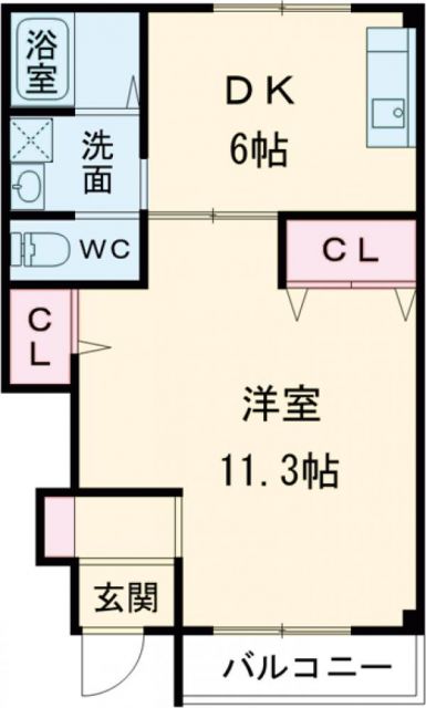 蒲郡市上本町のアパートの間取り