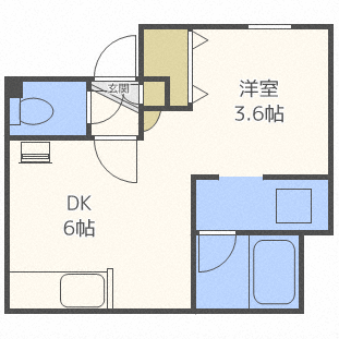 【札幌市北区麻生町のアパートの間取り】