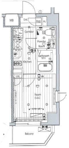 川崎市中原区中丸子のマンションの間取り